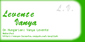 levente vanya business card